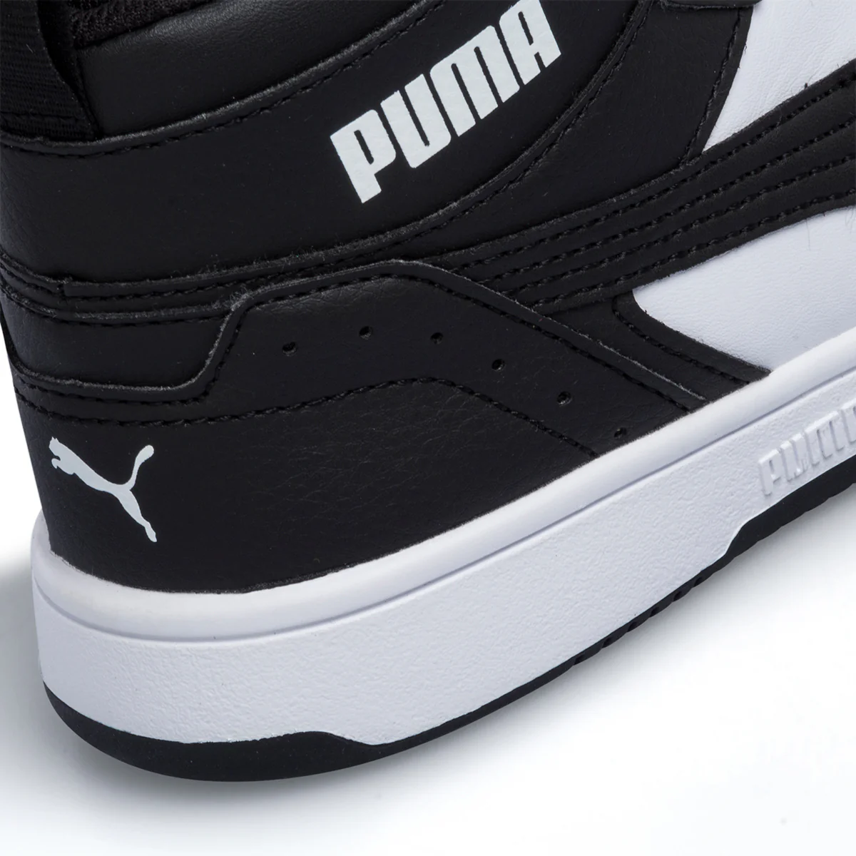 Sneakers alte nere e bianche da bambino con logo laterale Puma Rebound Joy AC PS - Image 8