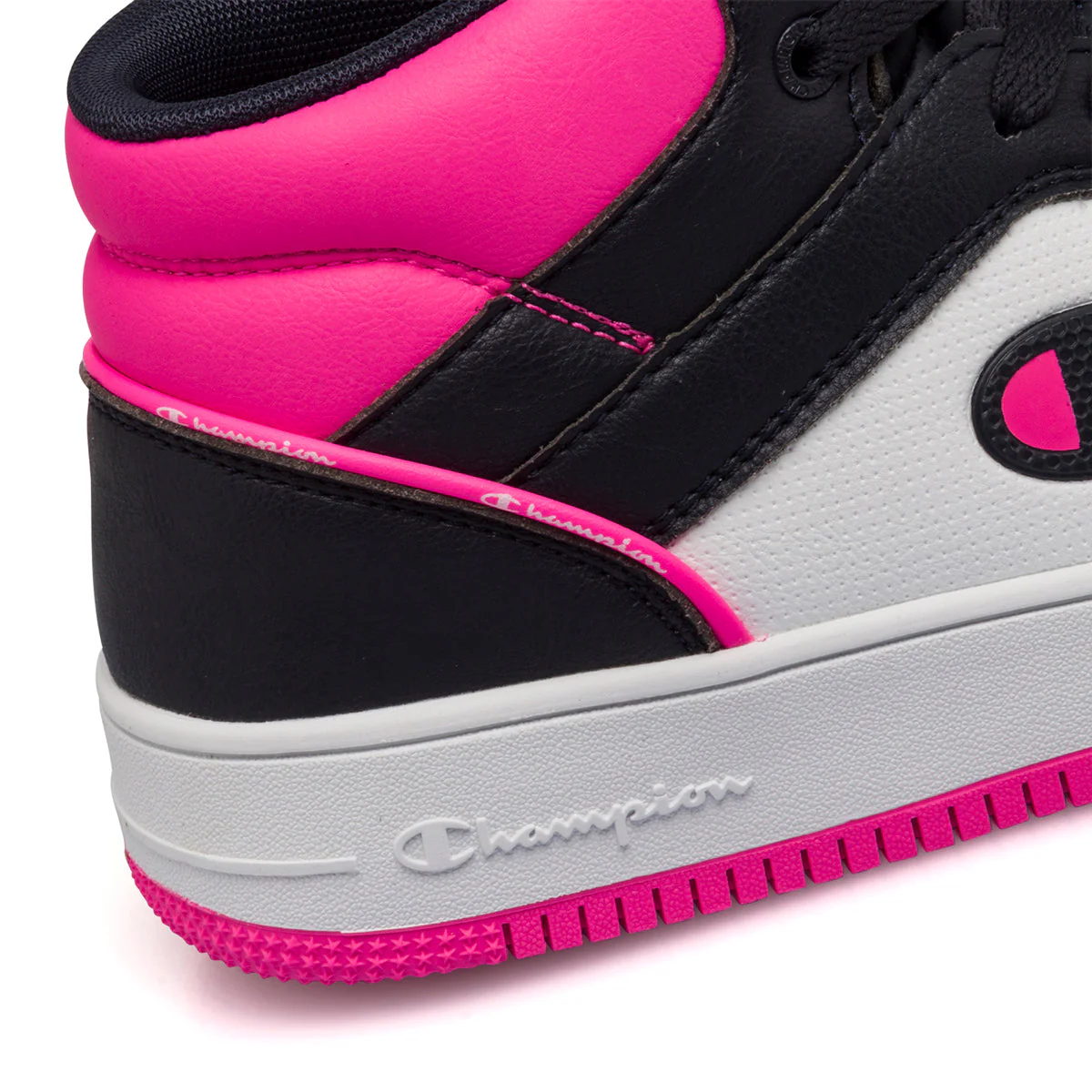 Sneakers alte nere e fucsia da donna Champion Rebound 2.0 Mid - Image 7