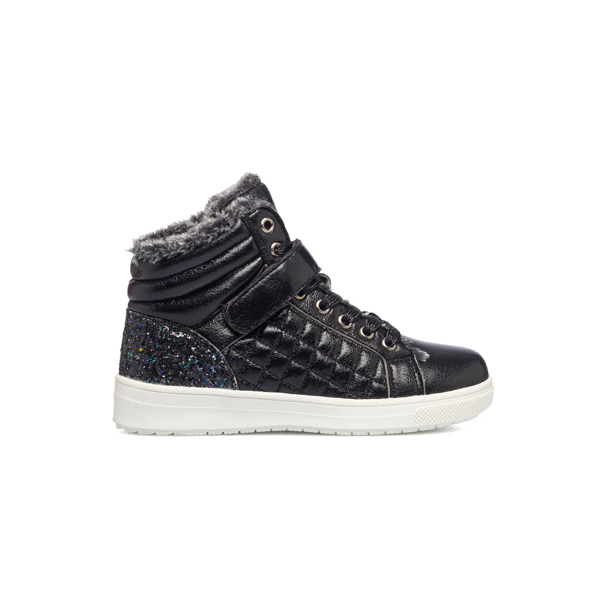 Sneakers alte nere effetto trapuntato con colletto imbottito 10 Baci