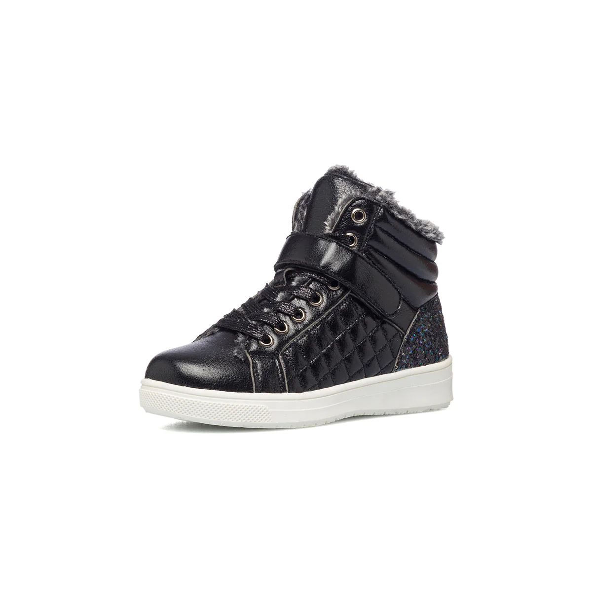 Sneakers alte nere effetto trapuntato con colletto imbottito 10 Baci - Image 2