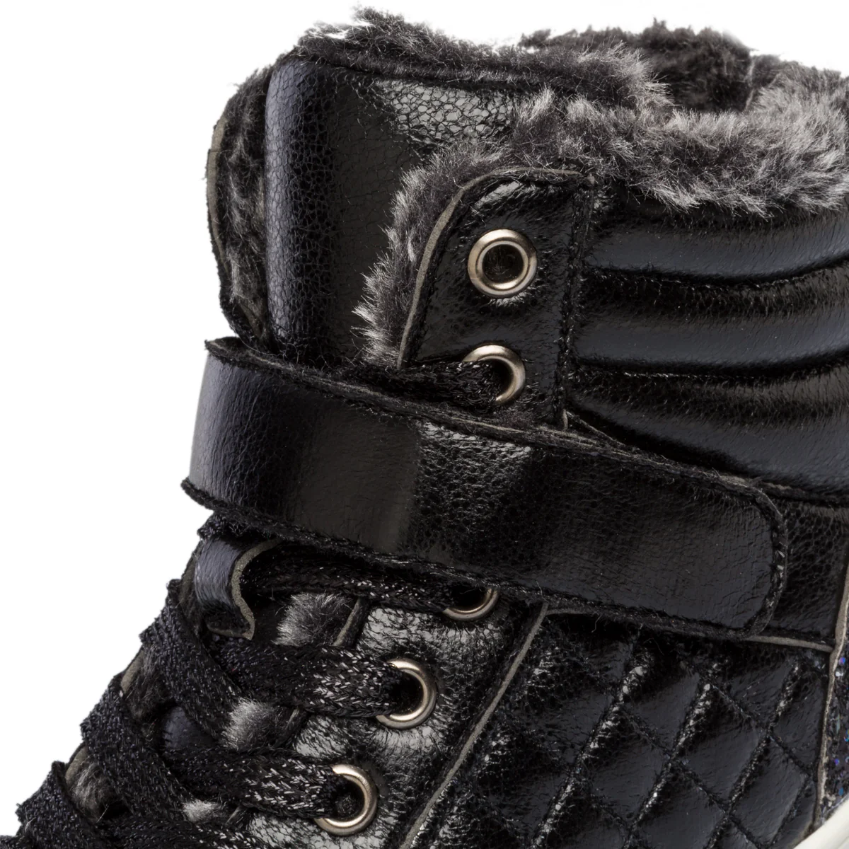 Sneakers alte nere effetto trapuntato con colletto imbottito 10 Baci - Image 6