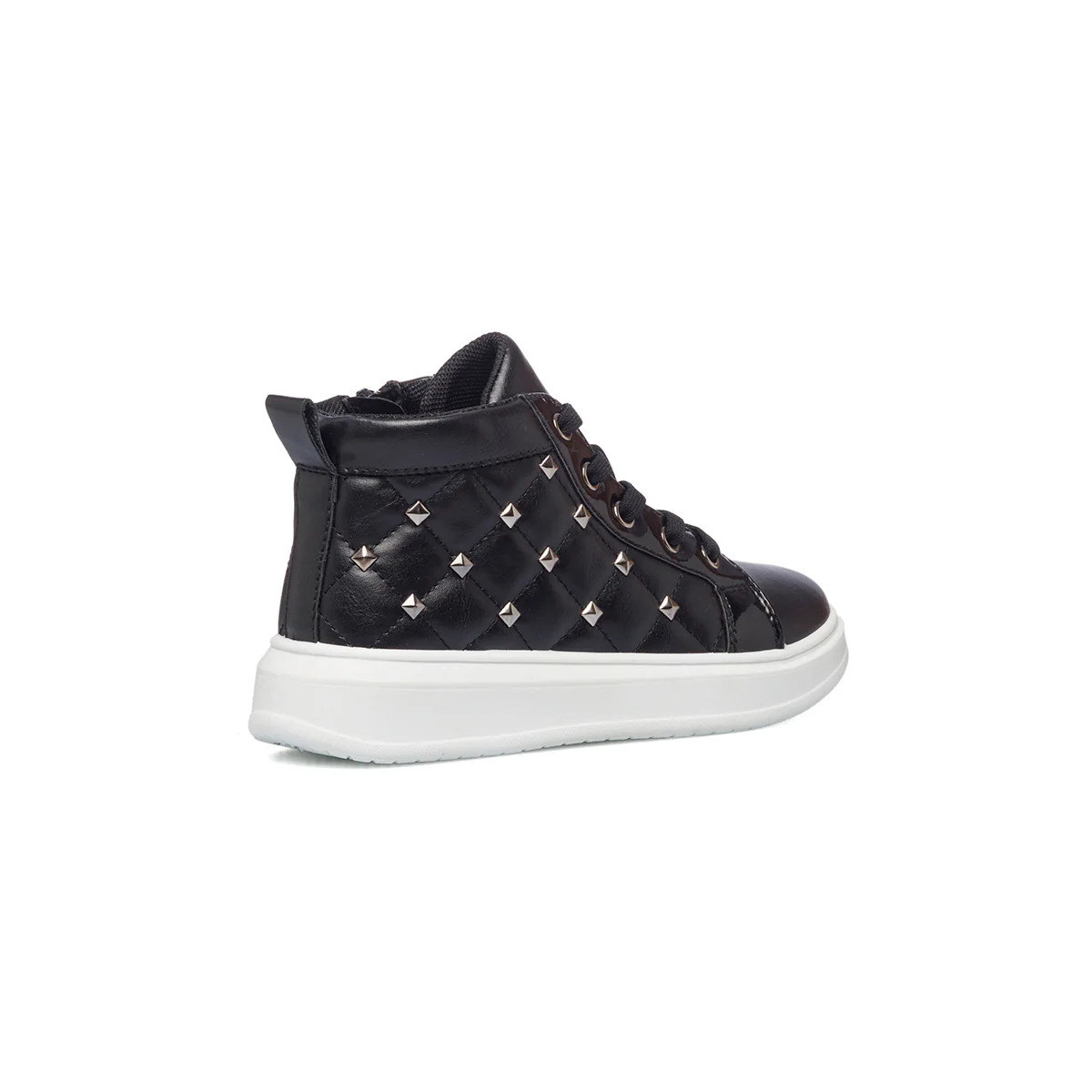 Sneakers alte nere effetto trapuntato con piccole borchie 10 Baci - Image 3