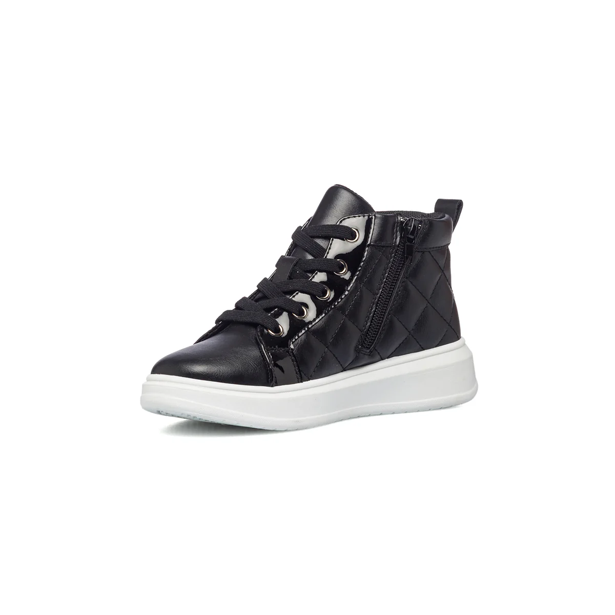 Sneakers alte nere effetto trapuntato con piccole borchie 10 Baci - Image 4