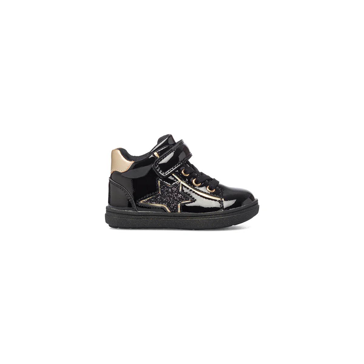 Sneakers alte nere effetto vernice Le scarpe di Alice