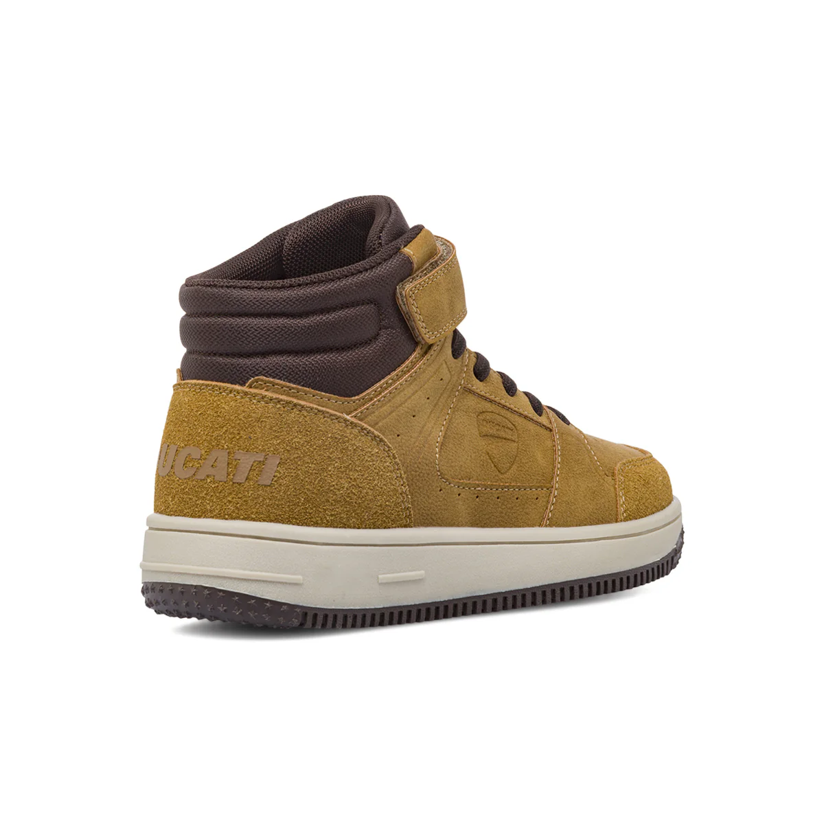 Sneakers alte ocra con dettagli marroni e strappo da Bambino Ducati - Image 3