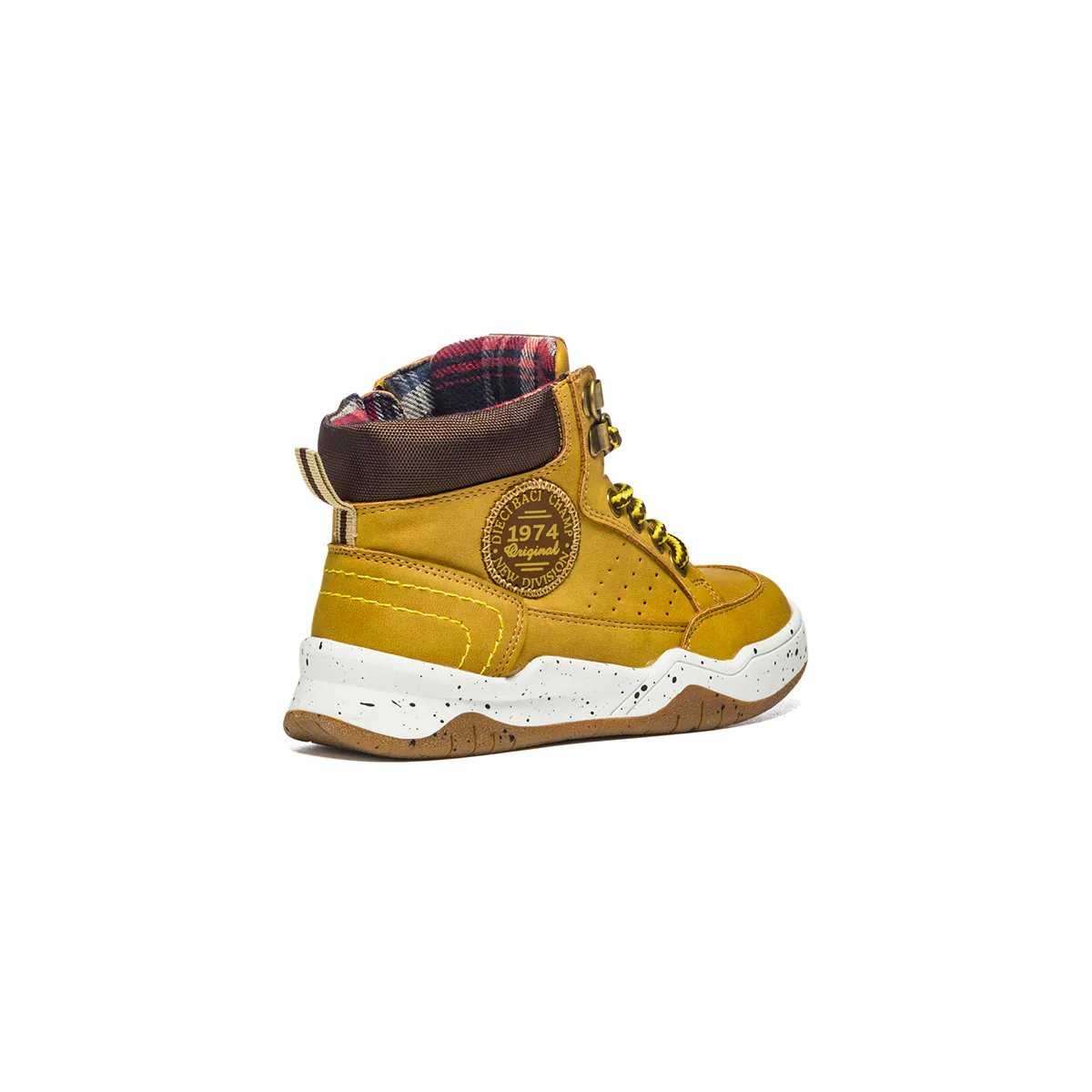 Sneakers alte ocra con lacci bicolore e patch laterale Birilli & Monelli - Image 3