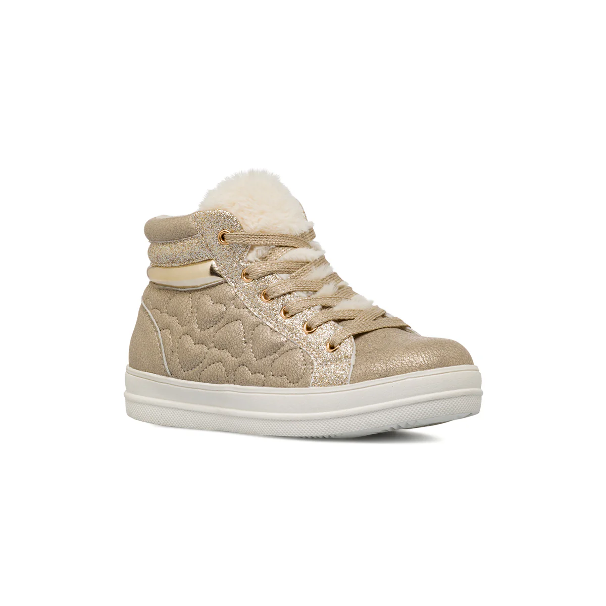 Sneakers alte oro da Bambina con zip e glitter Le Scarpe di Alice - Image 2