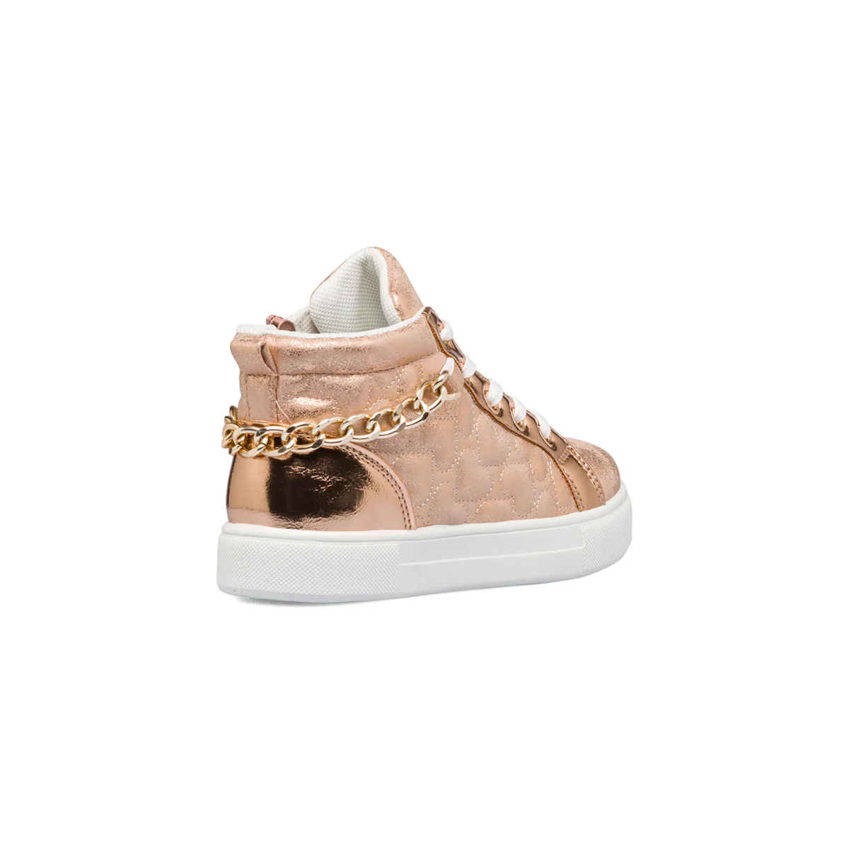 Sneakers alte oro rosa da bambina con catenina e zip 10 Baci - Image 3