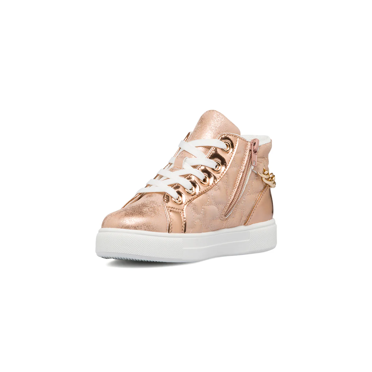 Sneakers alte oro rosa da bambina con catenina e zip 10 Baci - Image 4