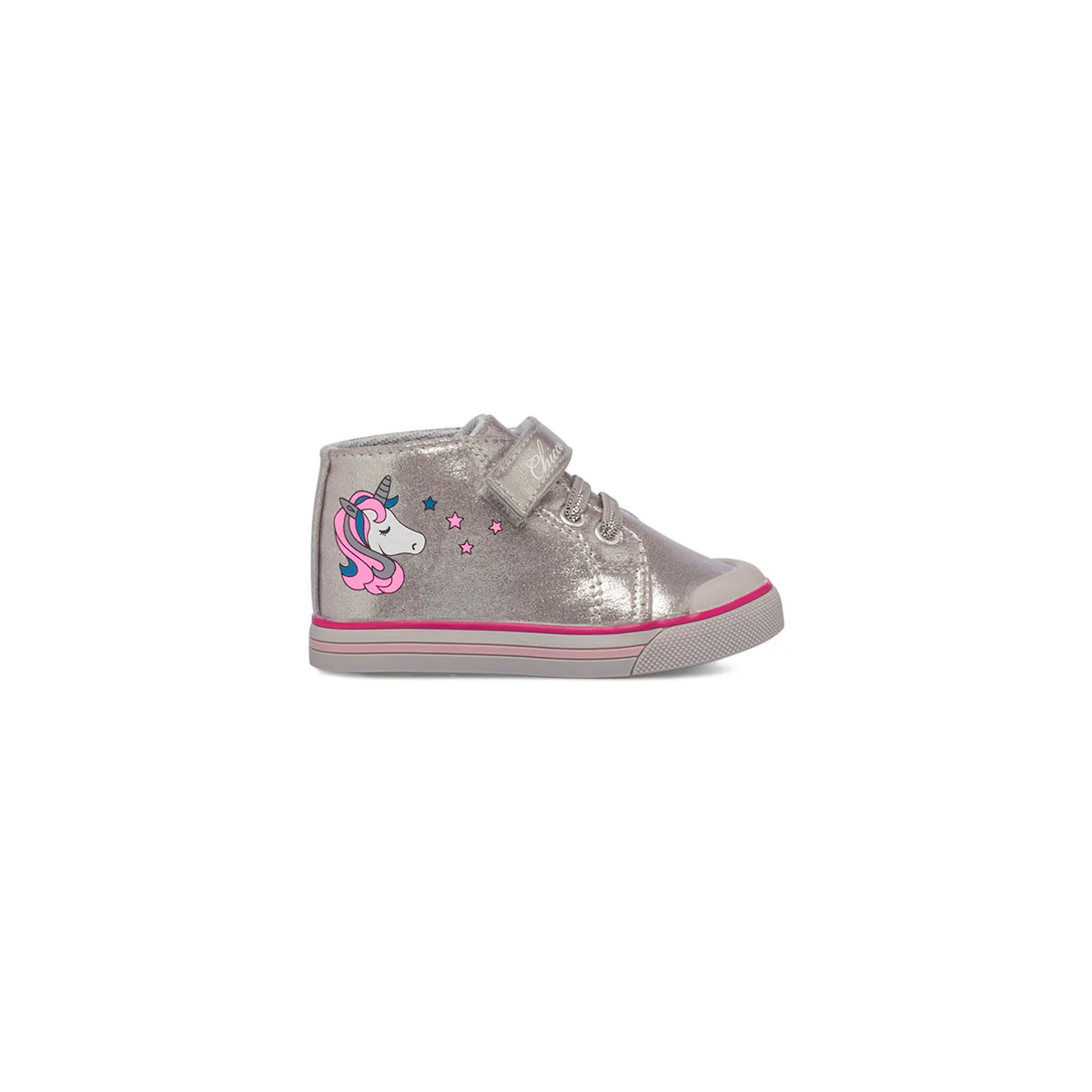 Sneakers alte primi passi argento da bambina Chicco Gadielle