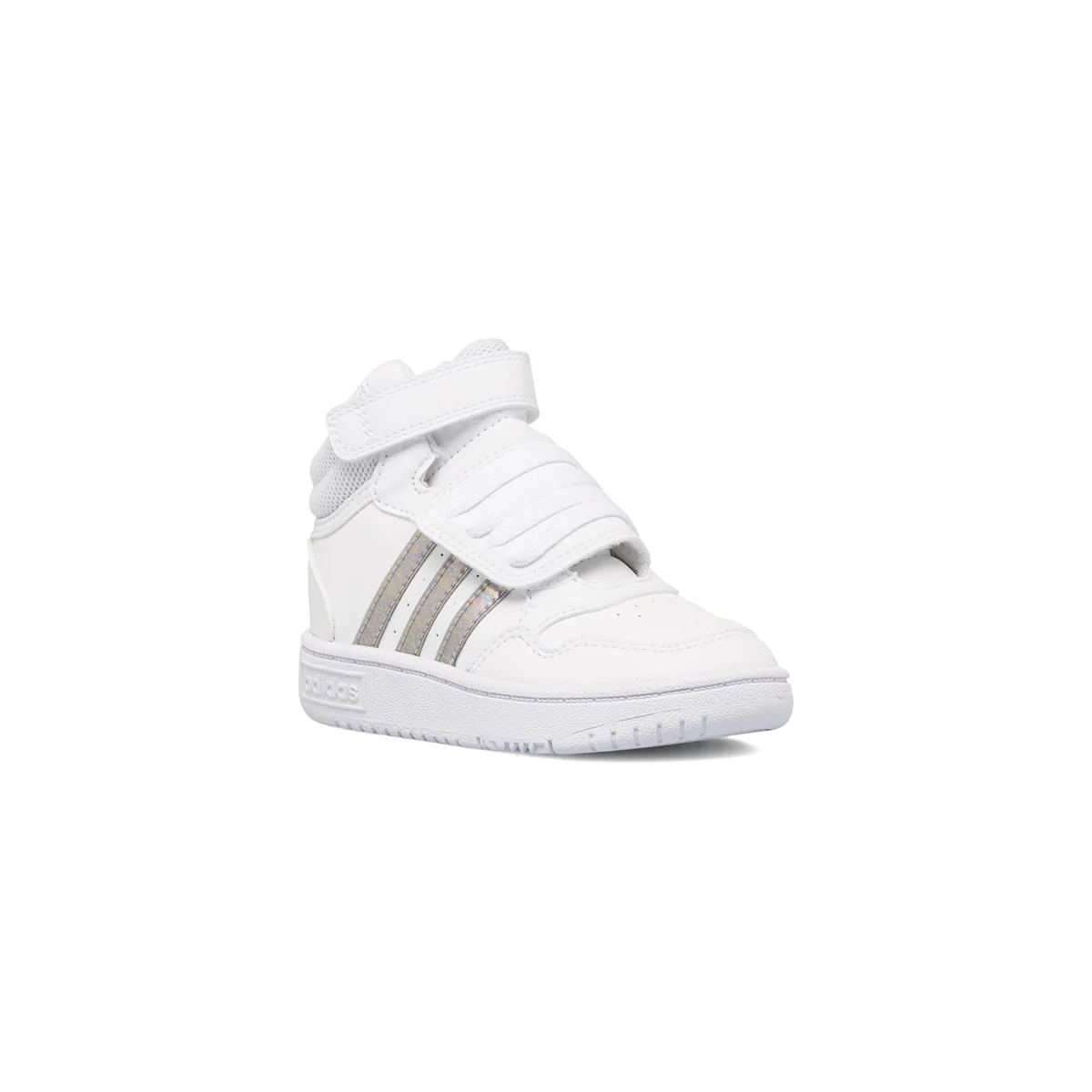 Sneakers alte primi passi bianche da bambino con strisce a contrasto adidas Hoops Mid 3.0 AC I - Image 2