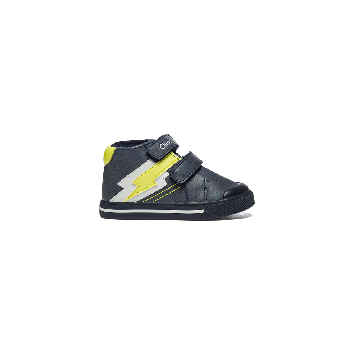 Sneakers alte primi passi blu con fulmine Chicco