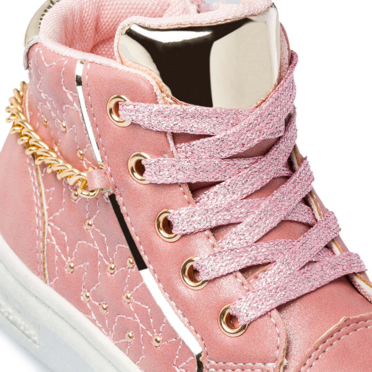 Sneakers alte rosa con catenina decorativa Le scarpe di Alice - Image 7