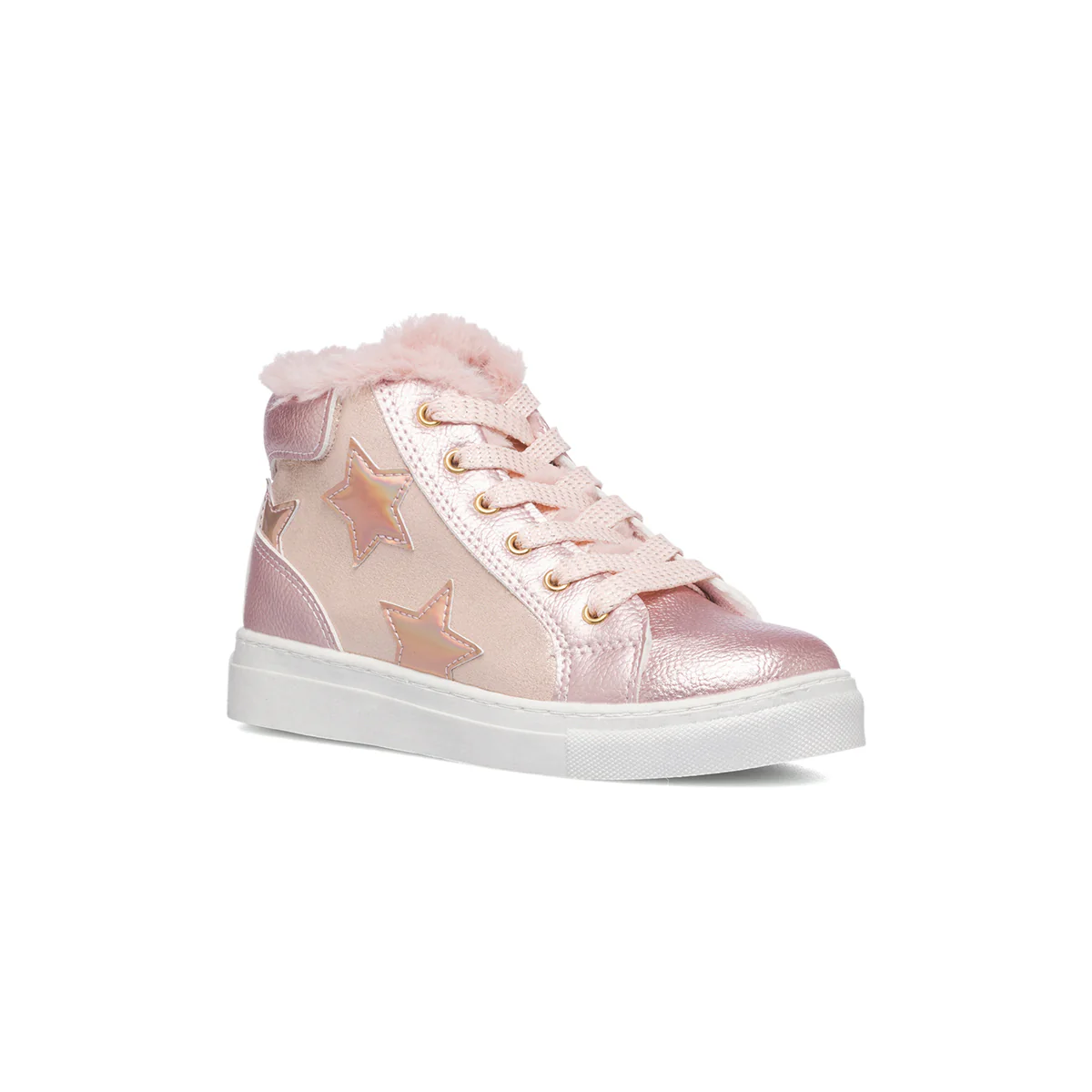Sneakers alte rosa con dettagli glitterati 10 Baci - Image 2