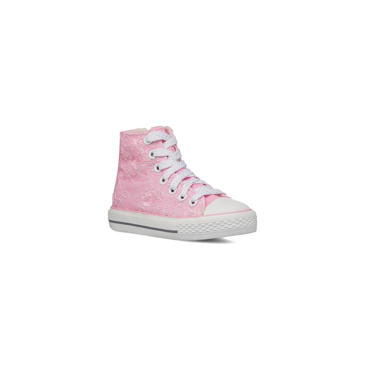 Sneakers alte rosa da Bambina con dettagli floreali Le scarpe di Alice - Image 2