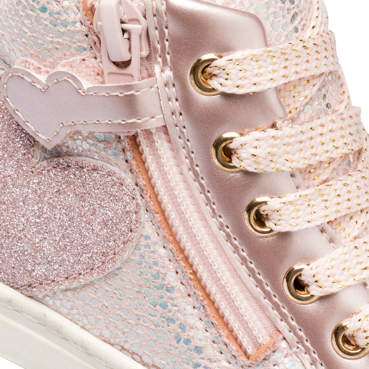 Sneakers alte rosa da bambina con glitter Le scarpe di Alice - Image 6