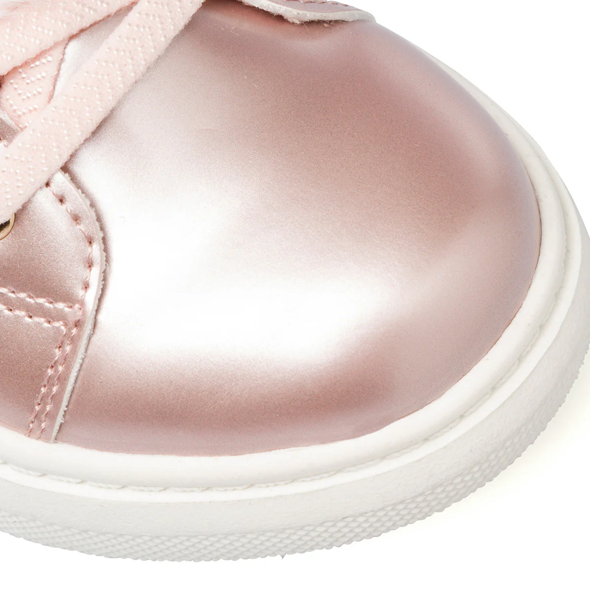 Sneakers alte rosa da bambina con pelliccia sintetica e catenina Le scarpe di Alice - Image 5