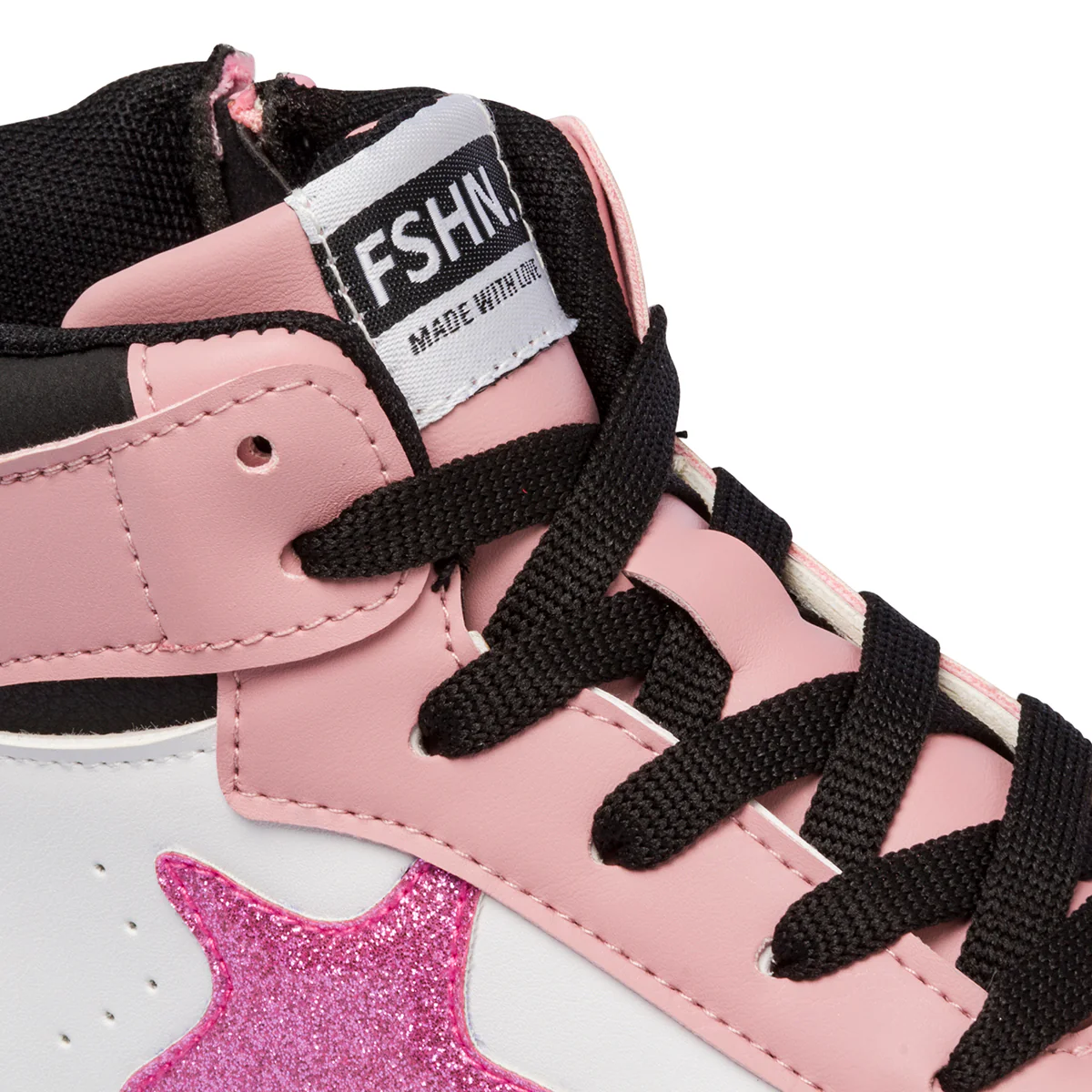 Sneakers alte rosa e bianche da bambina 10 Baci - Image 8
