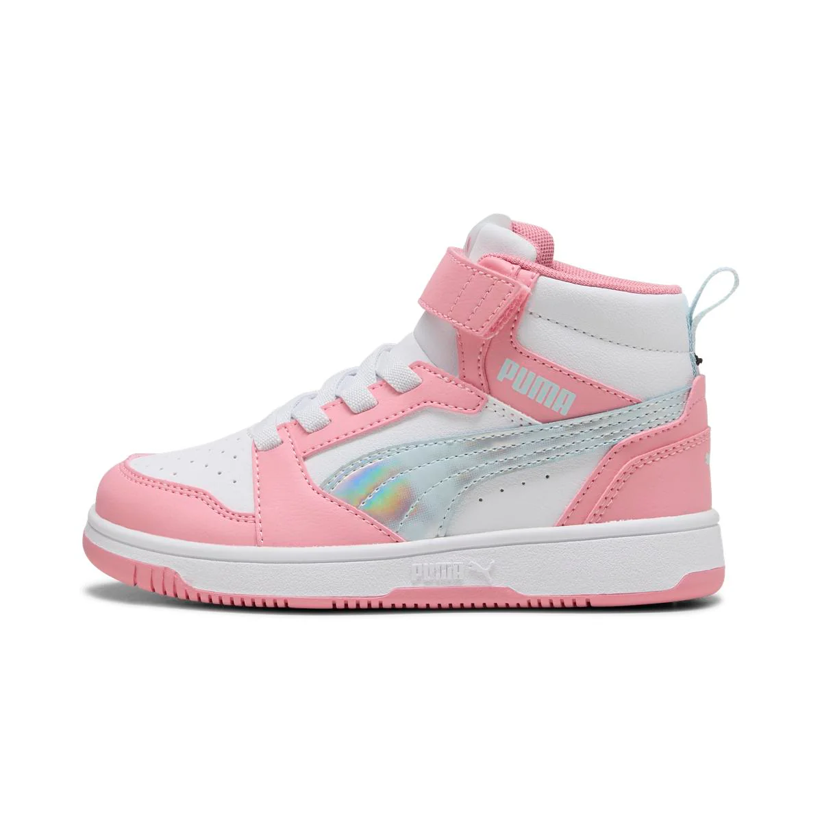 Sneakers alte rosa e bianche da Bambina Puma Rebound V6 - Image 2