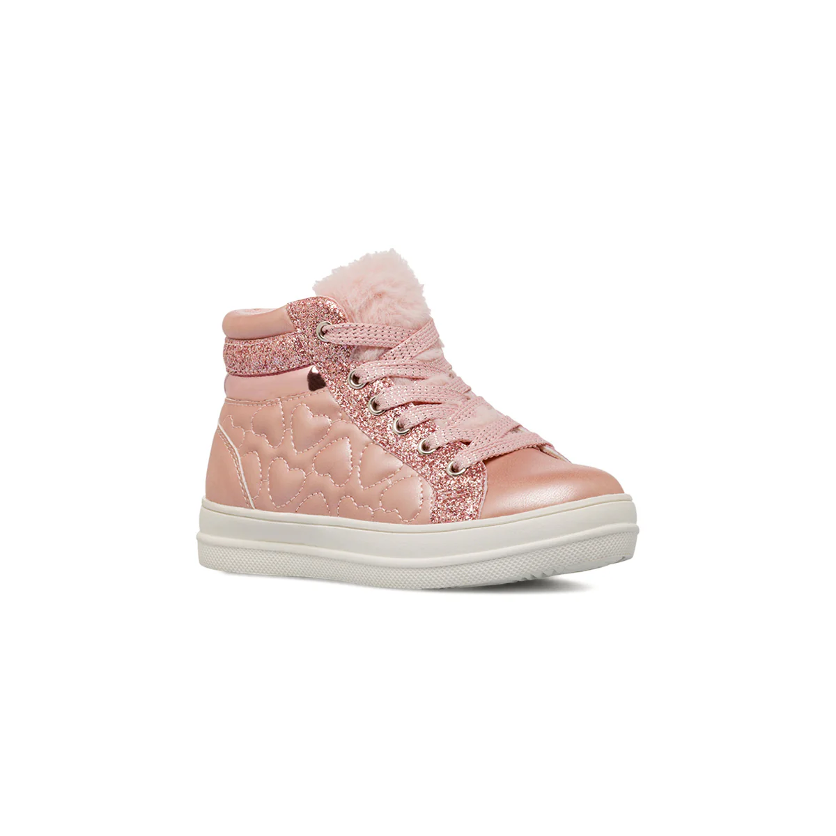 Sneakers alte rosa glitter con zip da Bambina Le Scarpe di Alice - Image 2