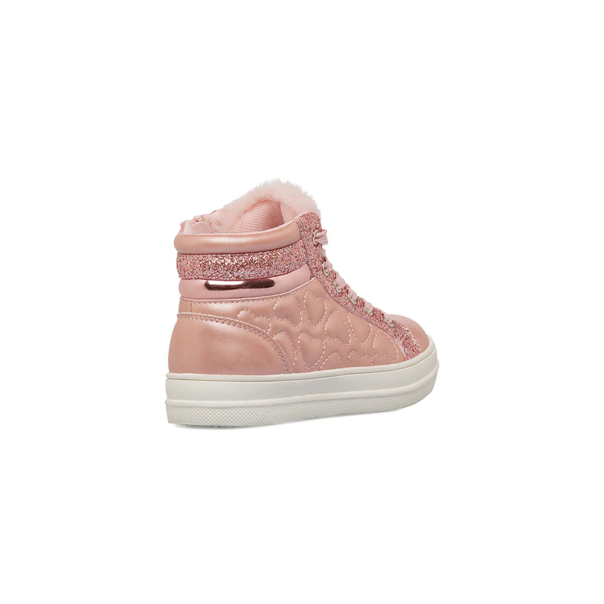 Sneakers alte rosa glitter con zip da Bambina Le Scarpe di Alice - Image 3