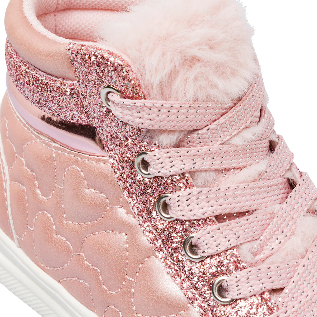 Sneakers alte rosa glitter con zip da Bambina Le Scarpe di Alice - Image 6