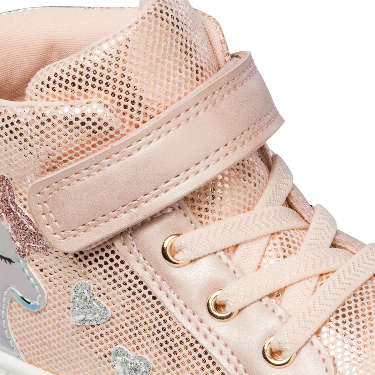 Sneakers alte rosa metallizzato da bambina con unicorno Le scarpe di Alice - Image 6