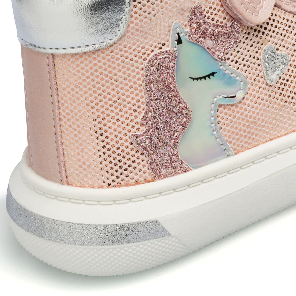 Sneakers alte rosa metallizzato da bambina con unicorno Le scarpe di Alice - Image 7