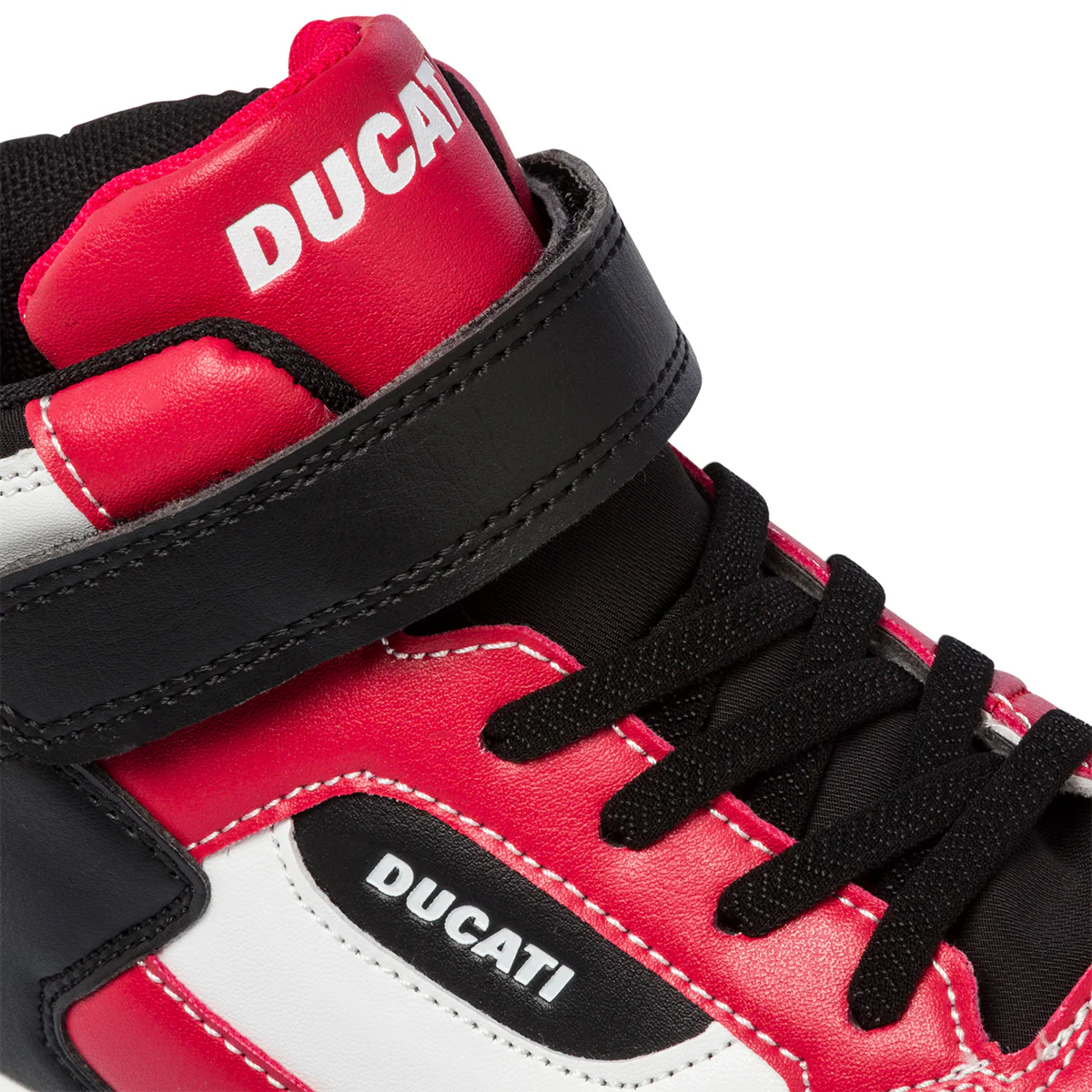 Sneakers alte rosse e nere da bambino con logo laterale Ducati - Image 12
