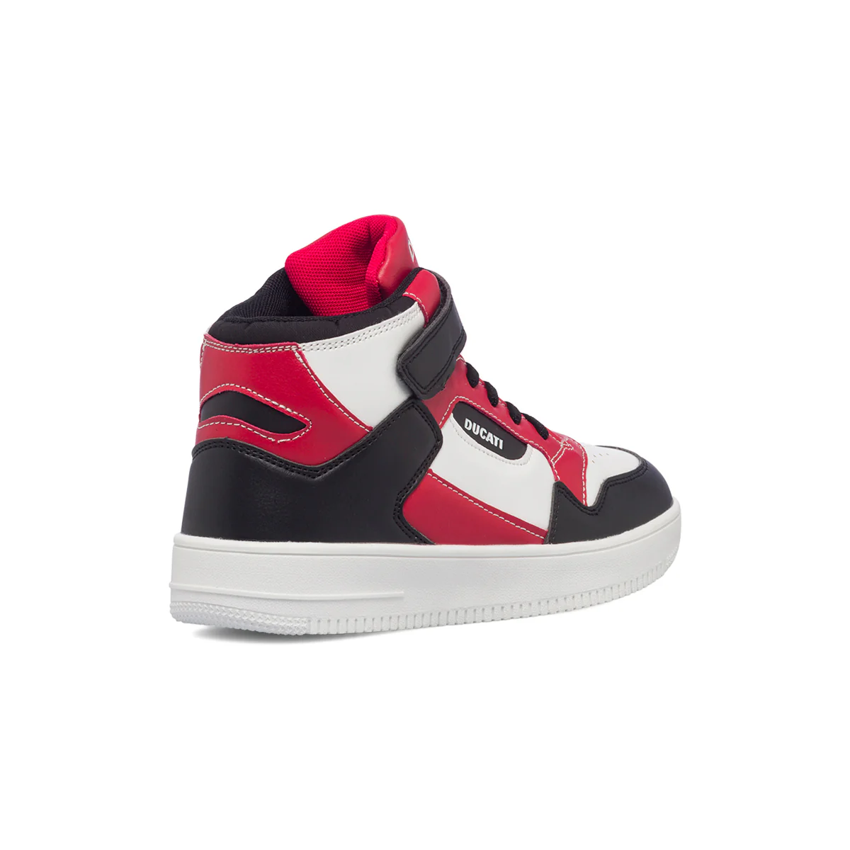 Sneakers alte rosse e nere da bambino con logo laterale Ducati - Image 8