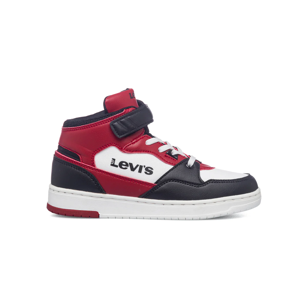 Sneakers alte rosse, nere e bianche con logo laterale Levi's Block