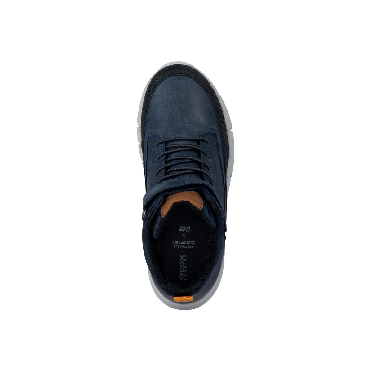 Sneakers alte traspiranti da bambino blu con strappo Geox - Image 5