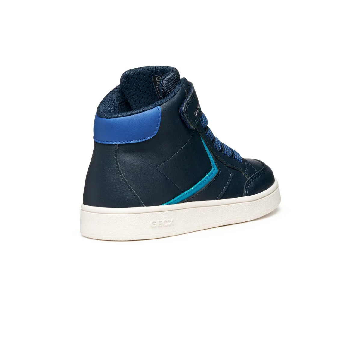 Sneakers alte traspiranti da bambino blu Geox con strappo - Image 4