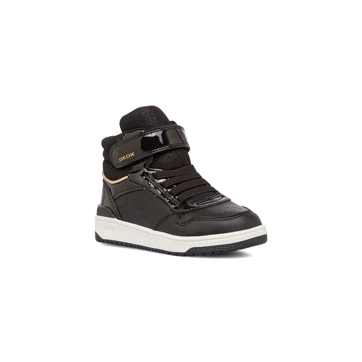 Sneakers alte traspiranti da ragazza nere con logo Geox - Image 2