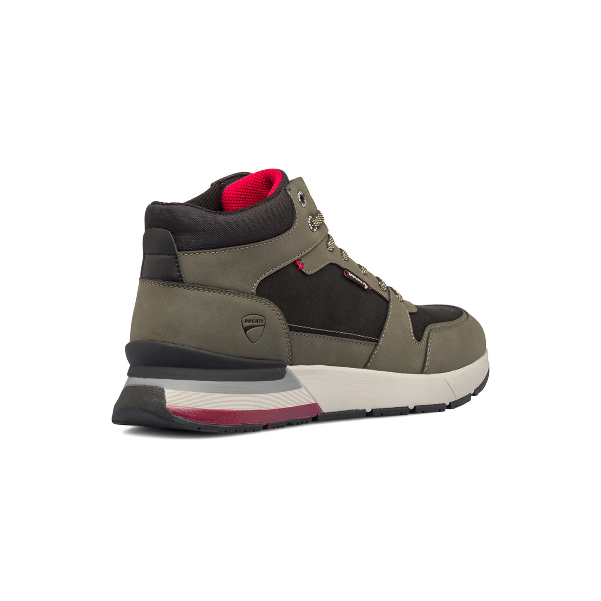 Sneakers alte verdi e nere da uomo con logo laterale Ducati - Image 3