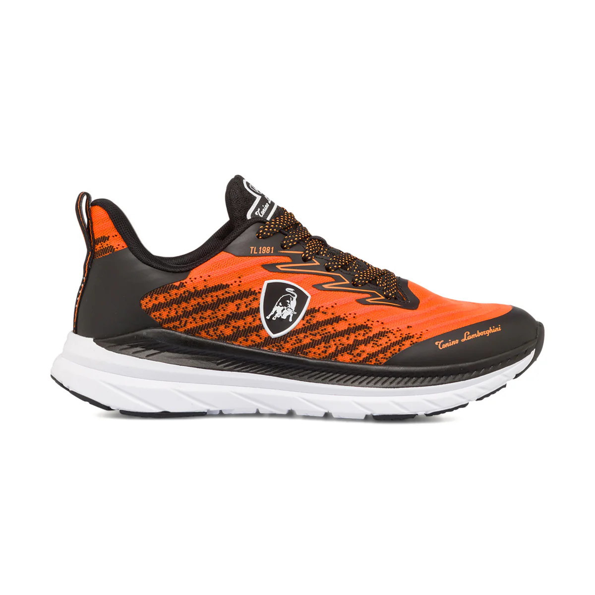 Sneakers arancioni e nere da uomo con logo laterale Tonino Lamborghini Raptorkick Signature - Image 4