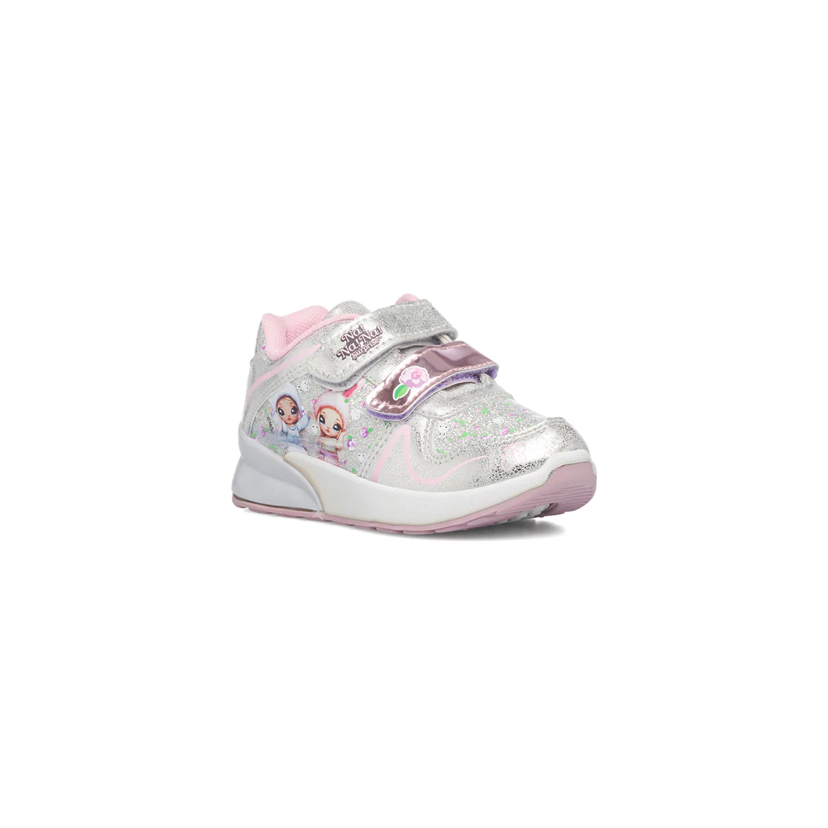 Sneakers argento con luci sulla suola e stampa Na Na Na Surprise - Image 2