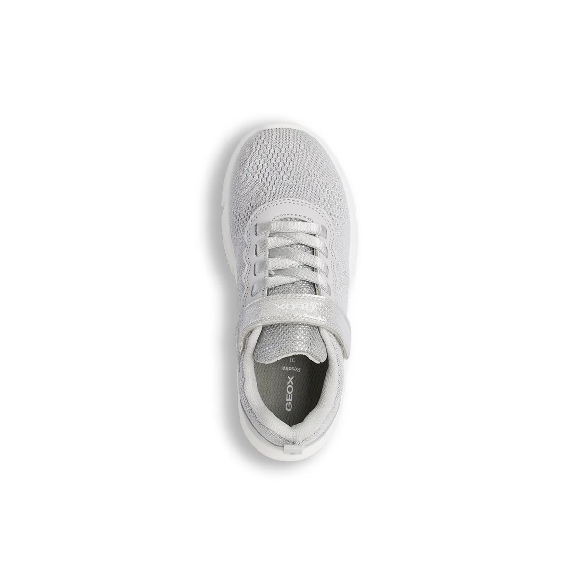 Sneakers argento da Bambina con chiusura a strappo e suola traspirante Geox - Image 5