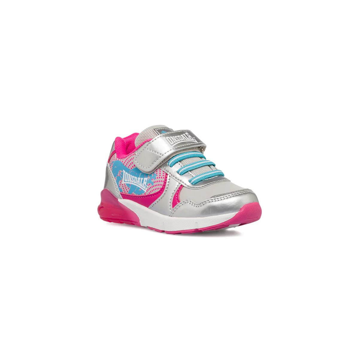 Sneakers argento da bambina con luci nella suola Lonsdale - Image 3