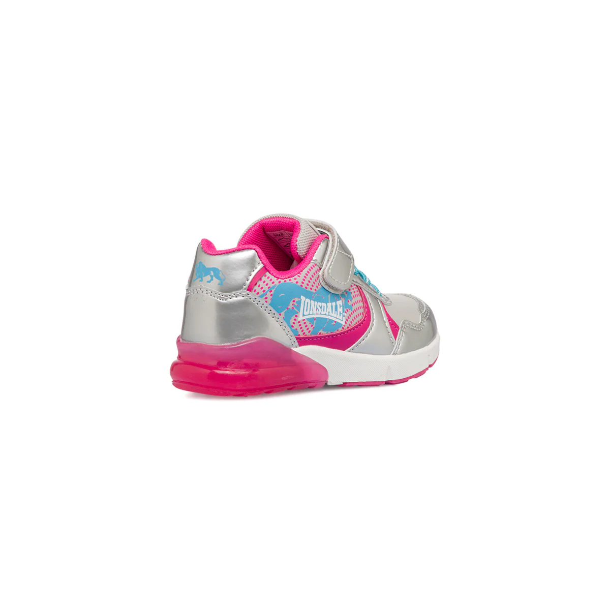 Sneakers argento da bambina con luci nella suola Lonsdale - Image 4