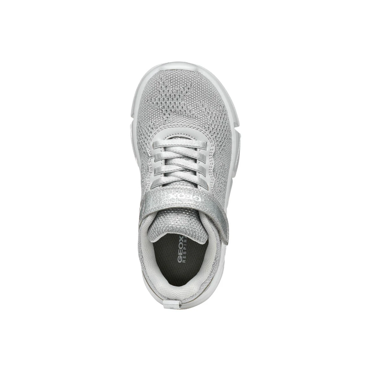 Sneakers argento da Bambina con tramatura stelle e suola traspirante Geox - Image 5