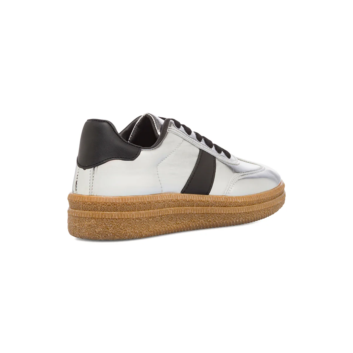 Sneakers in vernice argento da donna con dettagli neri Lora Ferres - Image 3