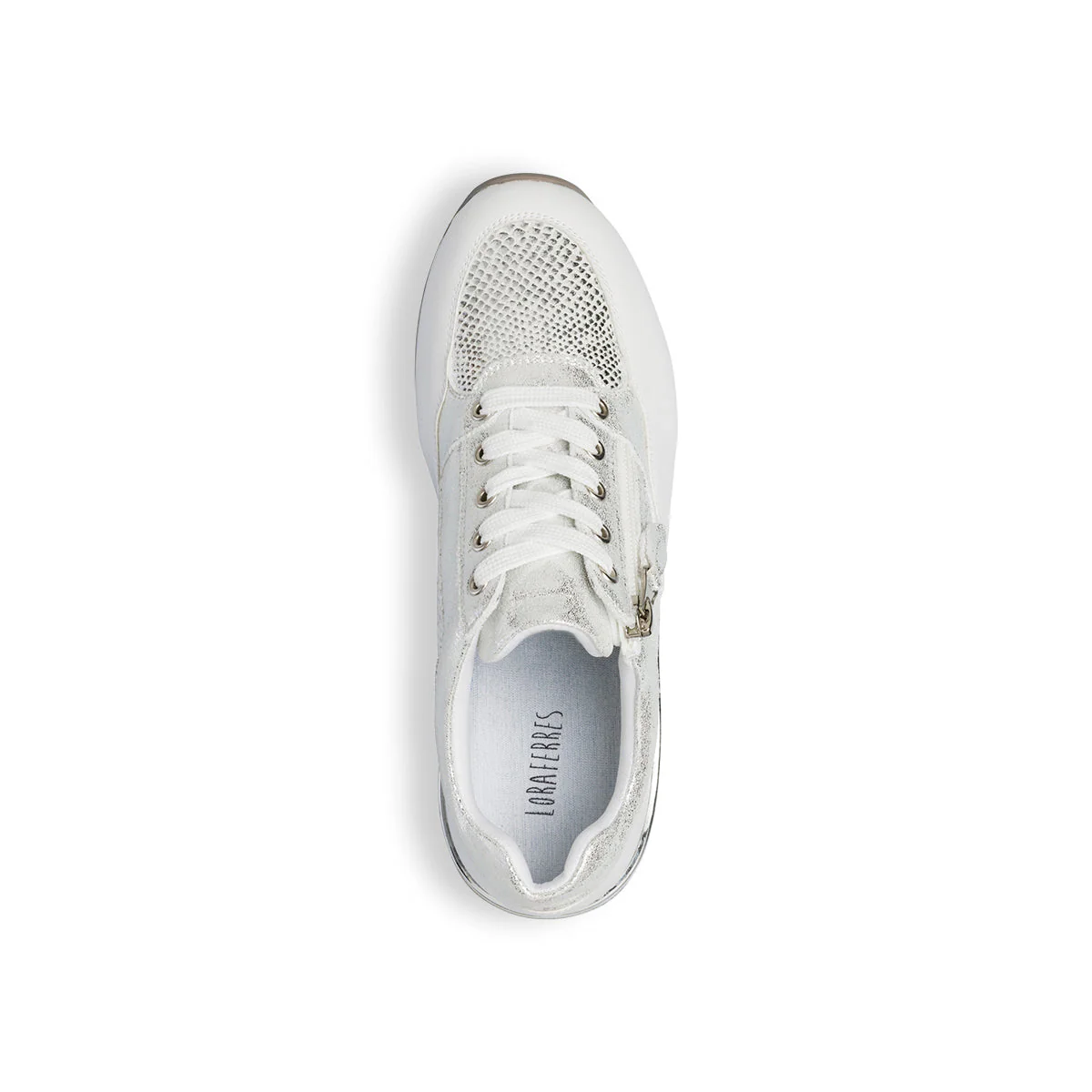 Sneakers argento da donna con zeppa 4 cm Lora Ferres - Image 5
