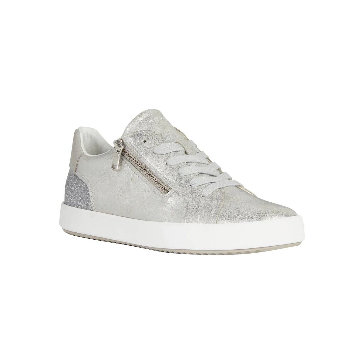 Sneakers argento da Donna con zip decorativa e suola traspirante Geox - Image 5