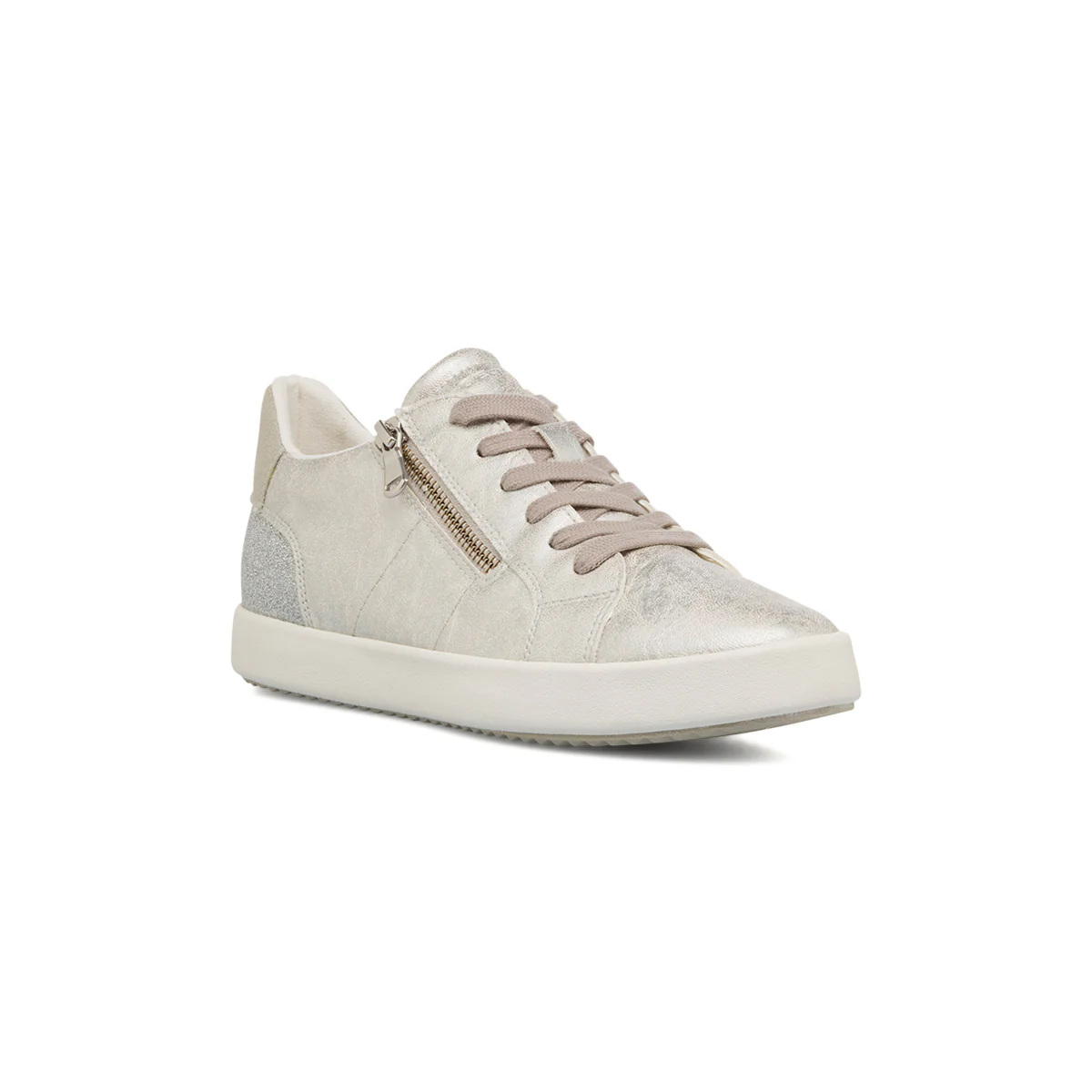 Sneakers argento da Donna con zip decorativa e suola traspirante Geox - Image 8