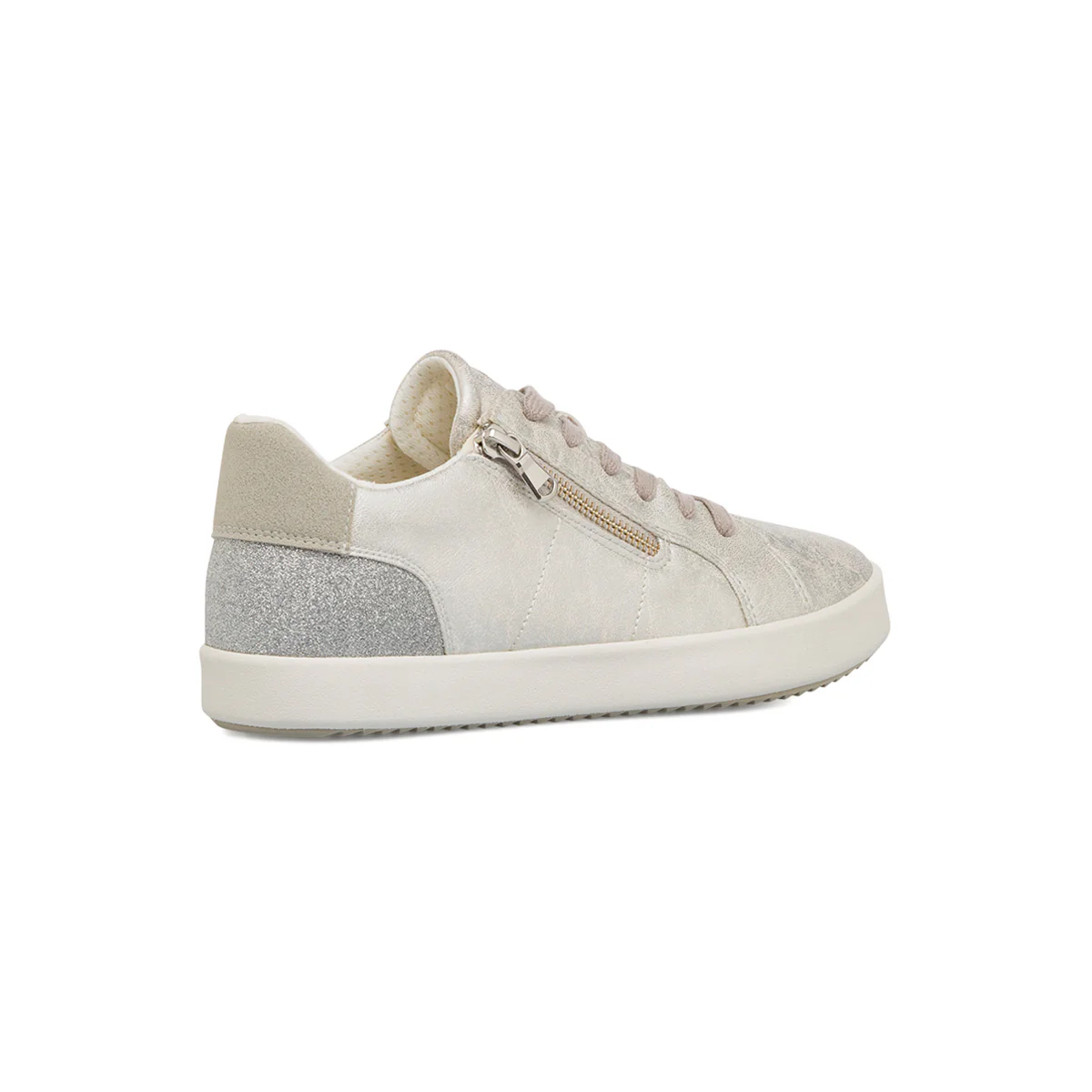 Sneakers argento da Donna con zip decorativa e suola traspirante Geox - Image 9