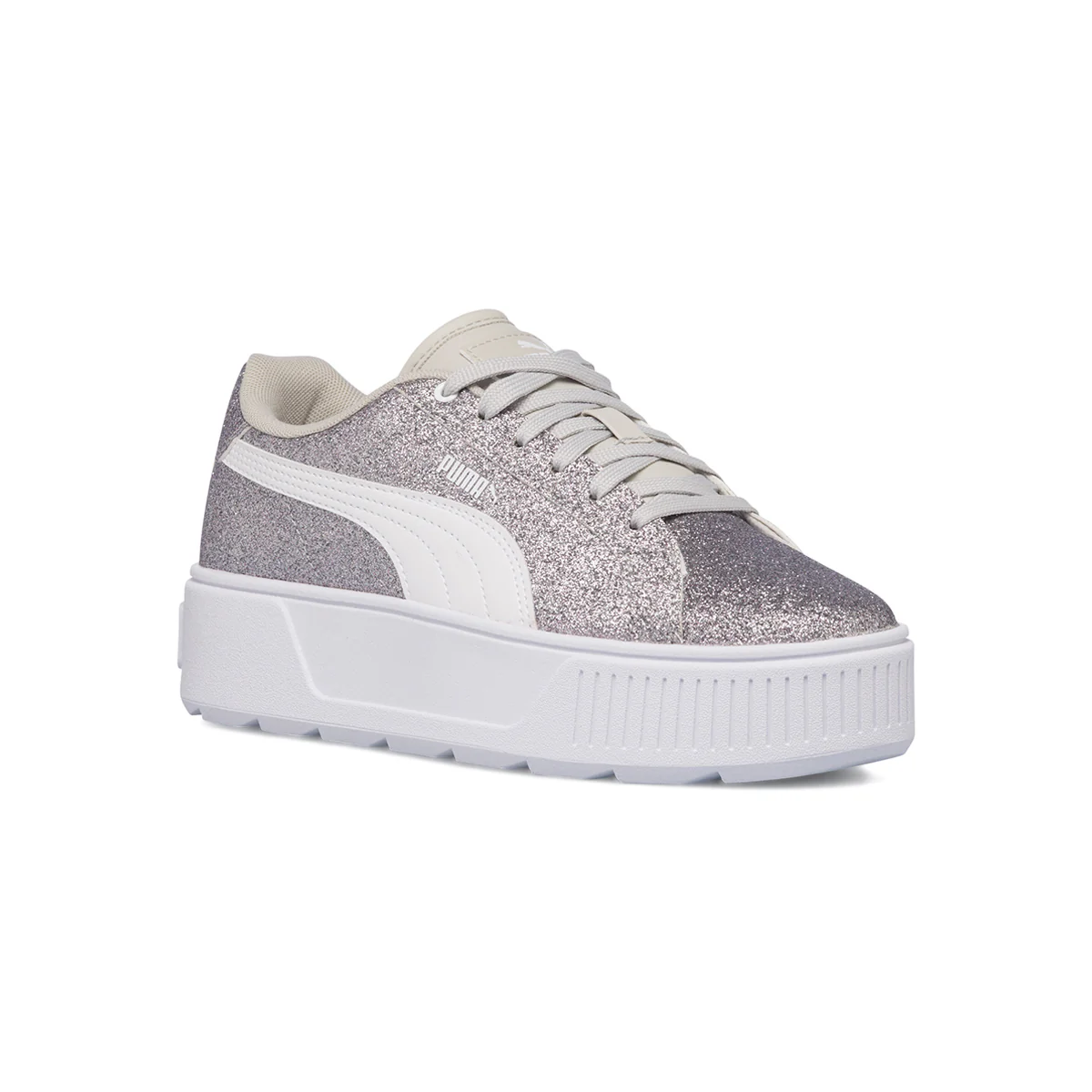 Sneakers argento da ragazza con maxi-suola Puma Karmen Glitz Jr - Image 2
