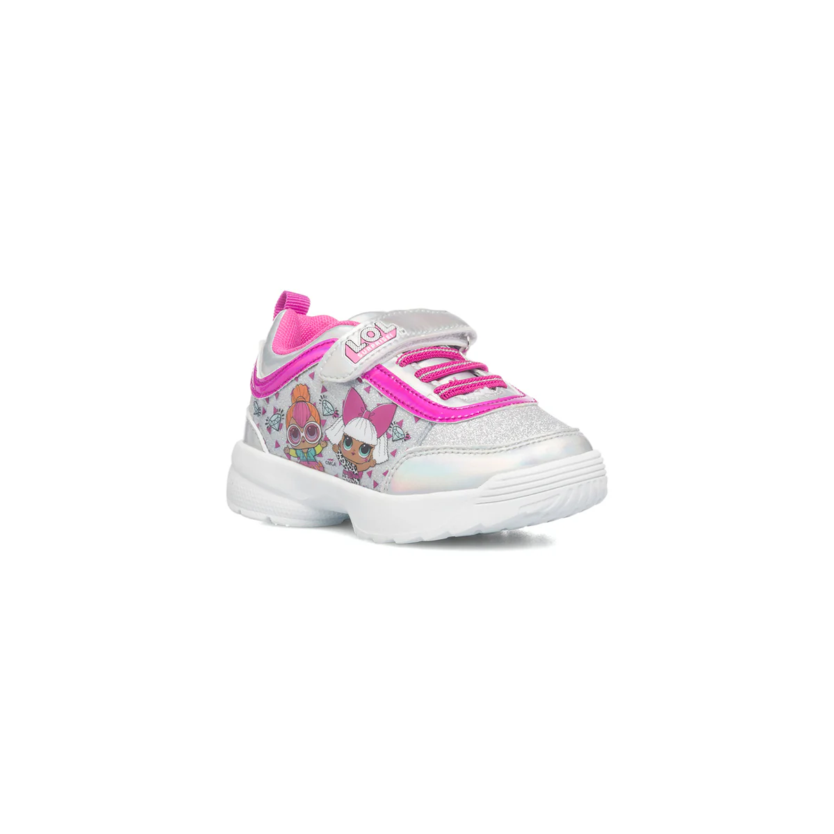Sneakers argento effetto glitterato con stampa LOL - Image 2