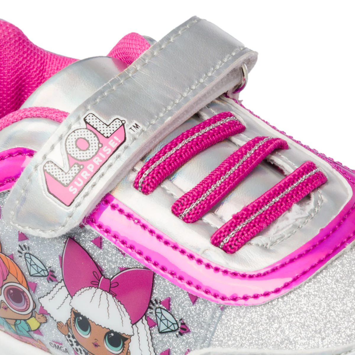 Sneakers argento effetto glitterato con stampa LOL - Image 6