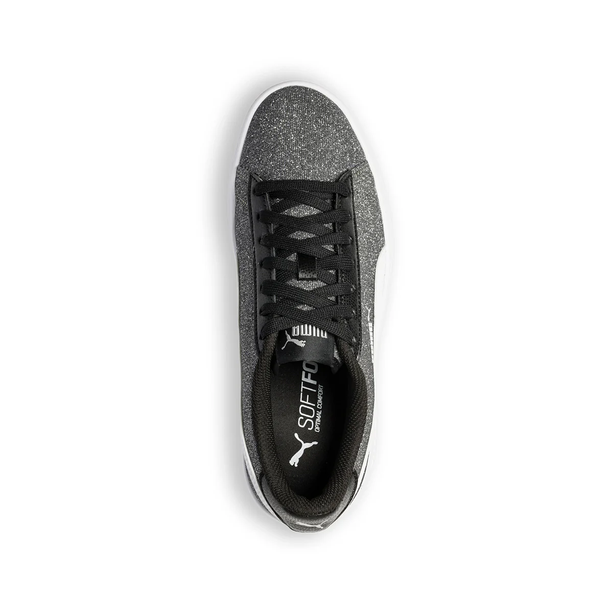 Sneakers argento effetto glitterato con striscia laterale a contrasto Puma Smash V2 Glitz Glam Jr - Image 8